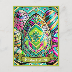 Ostermotiv farbiger Cartoon mit Ostereier 13553 Feestdagenkaart