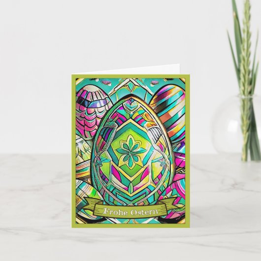 Ostermotiv farbiger Cartoon mit Ostereier 13553 Kaart (Voorkant)