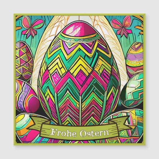 Ostermotiv farbiger Cartoon mit Ostereier 50085 (Voorkant)