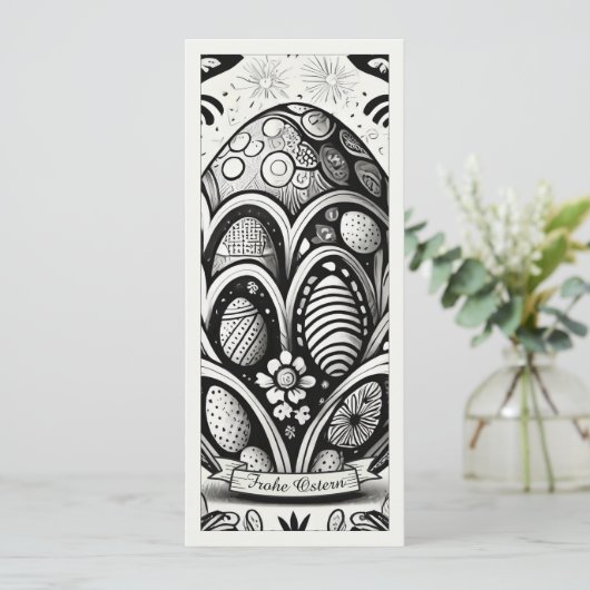 Ostermotiv monochrome Cartoon mit Ostereier 10756 (Staand voorkant)