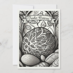 Ostermotiv monochrome Cartoon mit Ostereier 97330