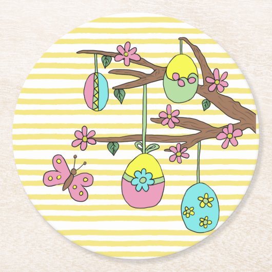 ostern ronde kartonnen onderzetter (Voorkant)