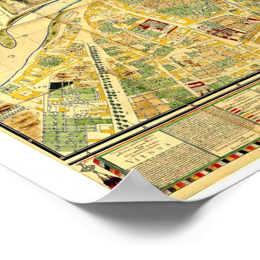 " Österreich: 1710 Wien - Steinhausen Stadtplan Poster (Hoek)