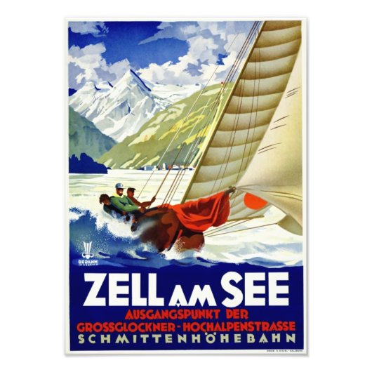 " Österreich: 1950er/heute - Zell am See Werbe  Foto Afdruk (Voorkant)