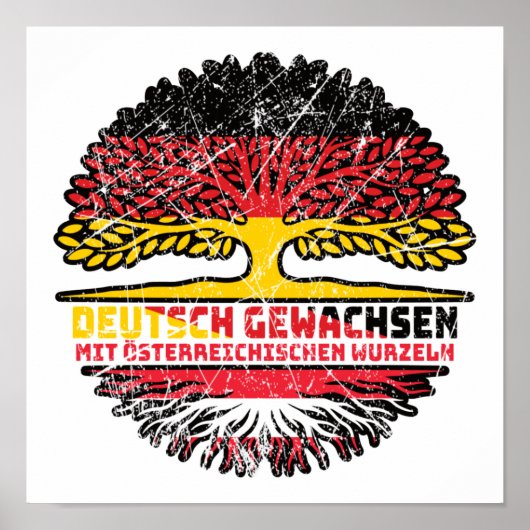 Österreich Österreichisch Deutsch Deutschland Baum Poster (Voorkant)