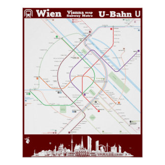 " Österreich: Wien U-Bahn SUBWAYmap ... Perfect Poster