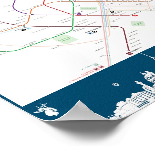 "Österreich: Wien U-Bahn SUBWAYmap ... Poster (Hoek)