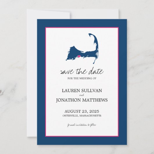 Osterville Cape Cod Wedding Save the Date (Voorkant)