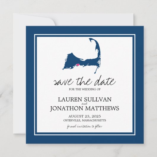 Osterville Cape Cod Wedding Save the Date (Voorkant)