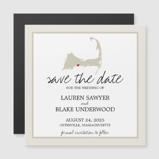 Osterville Cape Cod Wedding Save the Date Magnetische Uitnodiging (Voorkant / Achterkant)