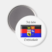 Ostfriesland Flag Gem Magneet (Voorkant / Achterkant)