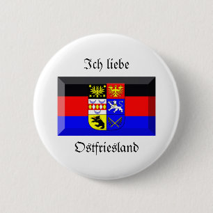 Ostfriesland Flag Gem Ronde Button 5,7 Cm
