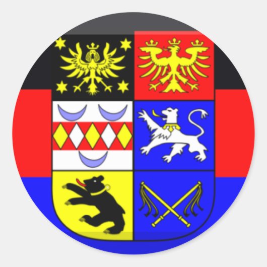 Ostfriesland Flag Gem Ronde Sticker (Voorkant)