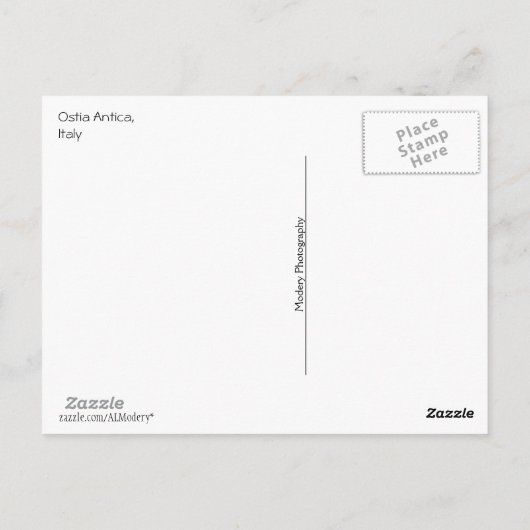 Ostia Antica (Huis van Wagenmenners), Rome Briefkaart (Achterkant)