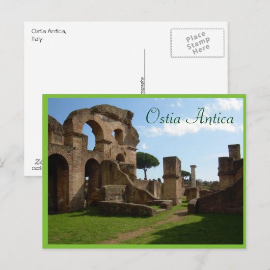 Ostia Antica, Rome met tekst Briefkaart (Voorkant / Achterkant)