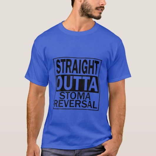 Ostomy Funny Straight Outta Stoma Reversal Bag Lea T-shirt (Voorkant)