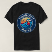 Ostop Maine ME  Nautical Waves Design T-shirt (Design voorkant)