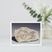 Ostracon met een hond die een hyena achtervolgt (l briefkaart (Staand voorkant)