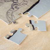 Ostracon met een hond die een hyena achtervolgt (l legpuzzel (Zijkant)