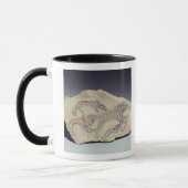 Ostracon met een hond die een hyena achtervolgt (l mok (Links)