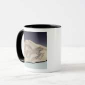 Ostracon met een hond die een hyena achtervolgt (l mok (Voorkant links)