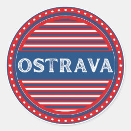 Ostrava City Pride Embleem – Tsjechische identitei Ronde Sticker