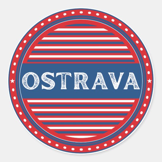 Ostrava City Pride Emblem – Czech Identity Ronde Sticker (Voorkant)