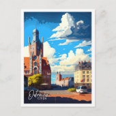 Ostrava Czech Art vintage reisillustratie Briefkaart (Voorkant)