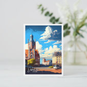 Ostrava Czech Art vintage reisillustratie Briefkaart (Staand voorkant)