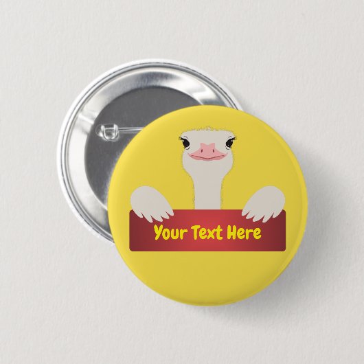 Ostrich Banner Ronde Button 5,7 Cm (Voorkant /achterkant)