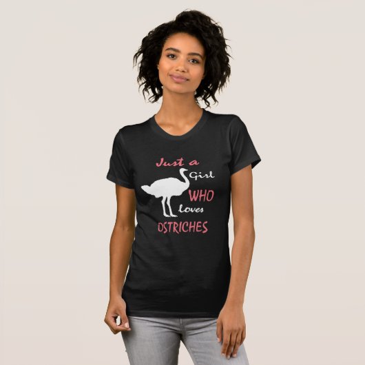 Ostrich Bird Girl Gift T-shirt (Voorkant volledig)