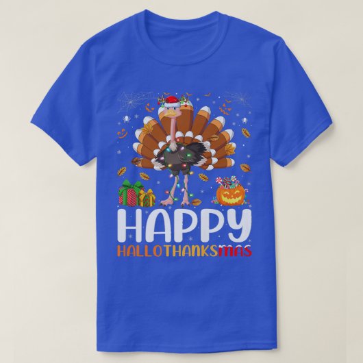 Ostrich Bird Lover Halloween KerstHappy Hallo T-shirt (Design voorkant)
