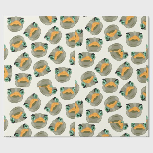 Ostrich Bird Pattern Cadeaupapier (Vlak)