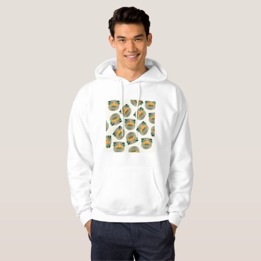 Ostrich Bird Pattern Hoodie (Voorkant volledig)