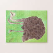 Ostrich Bird Waterverf Painting CherylsArt Puzzle Legpuzzel (Horizontaal)