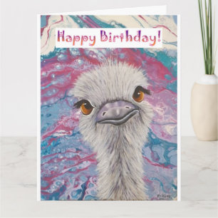 Ostrich Birthday Kaart