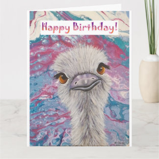 Ostrich Birthday Kaart