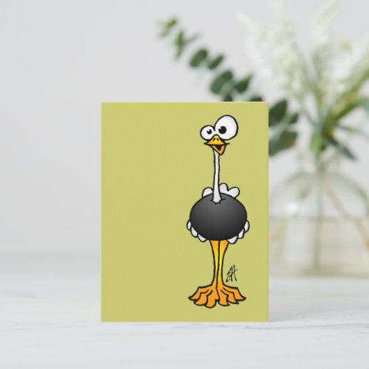 Ostrich Briefkaart (Staand voorkant)