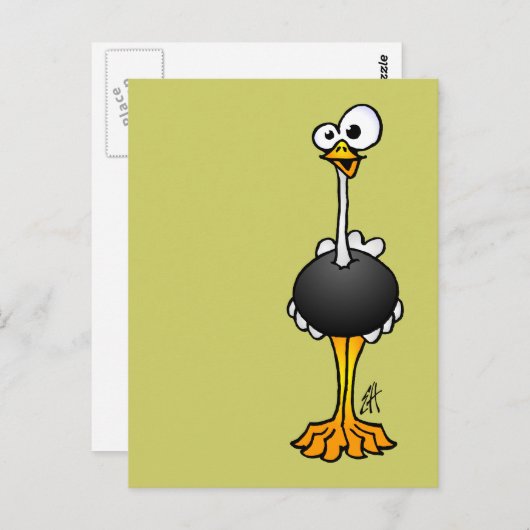 Ostrich Briefkaart (Voorkant / Achterkant)