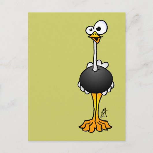 Ostrich Briefkaart (Voorkant)