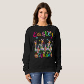 Ostrich Bunny Ear Easter Squad Ostrich Bird Happy Trui (Voorkant volledig)