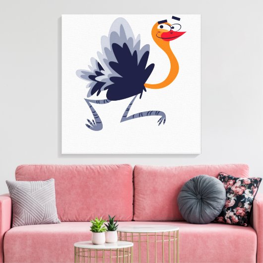 Ostrich Canvas Print (Insitu (Woonkamer))