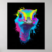 Ostrich Colorful Bird Lover Ostriches Poster (Voorkant)