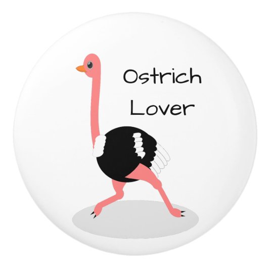 Ostrich Design Personalised Keramische Knop (Voorkant)