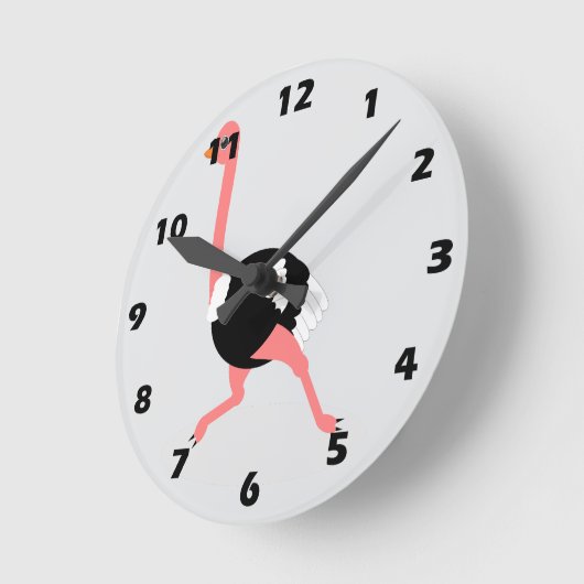 Ostrich Design Ronde Klok (Hoek)