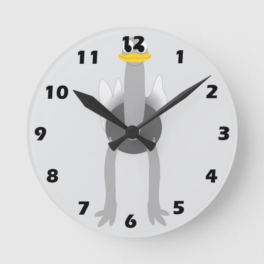 Ostrich Design Ronde Klok (Voorkant)