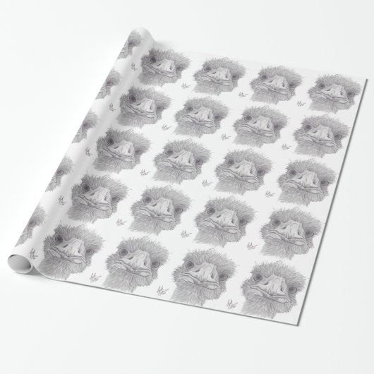 Ostrich Face Cadeaupapier (Uitgerold)