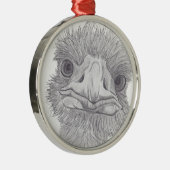 Ostrich Face Metalen Ornament (Rechts)