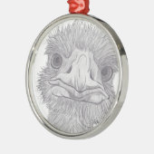 Ostrich Face Metalen Ornament (Links)