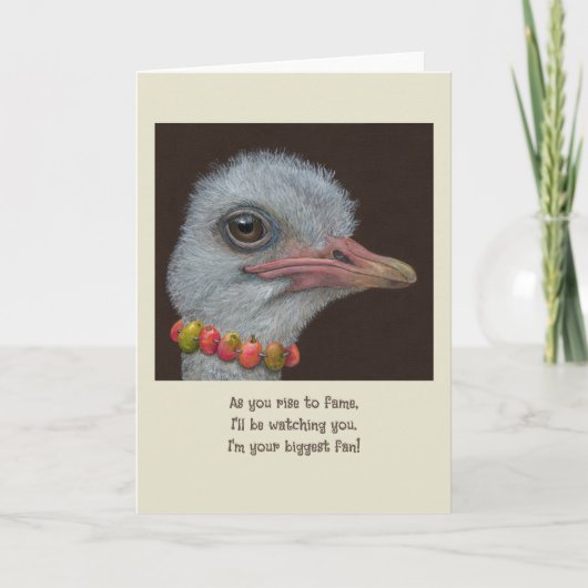 Ostrich fan card bedankkaart (Voorkant)